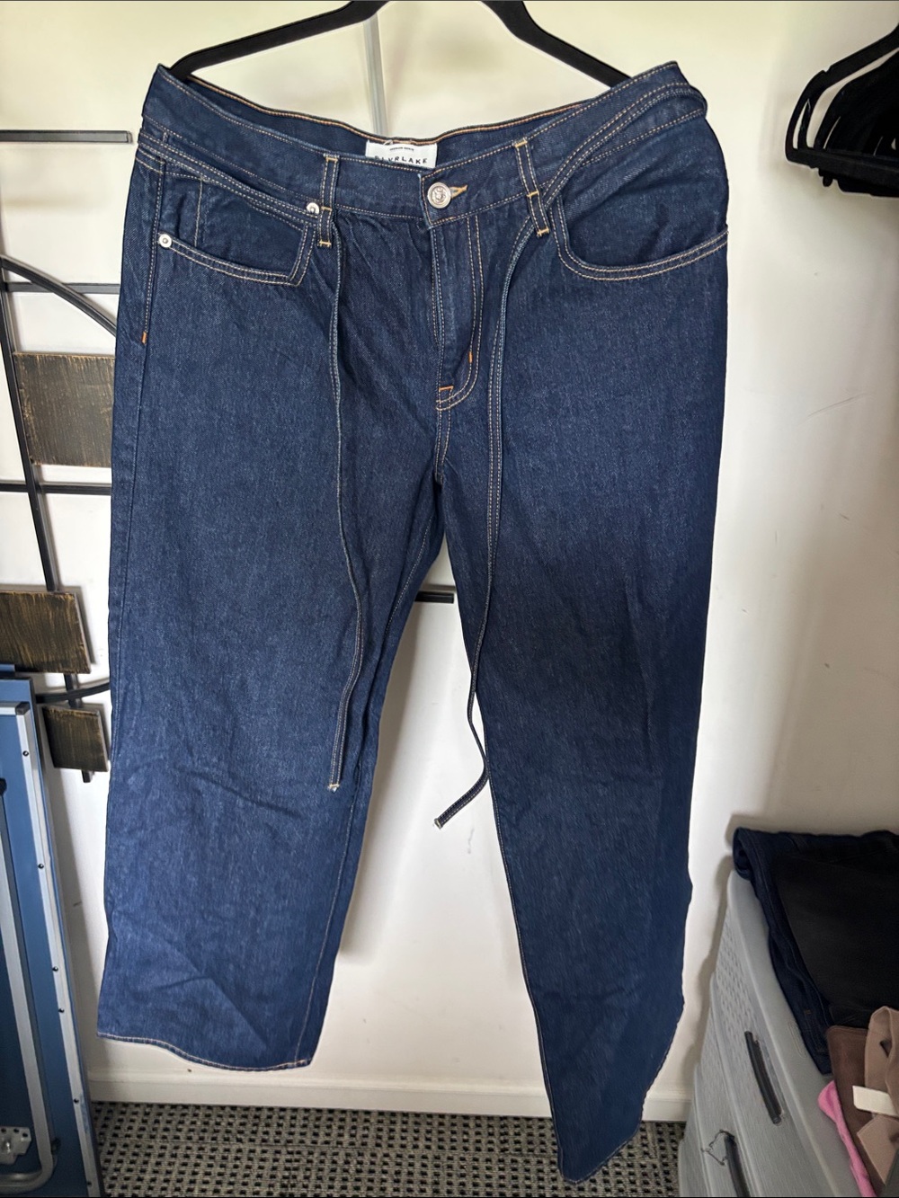 SLVRLAKE Blue Drawstring Denim Jeans